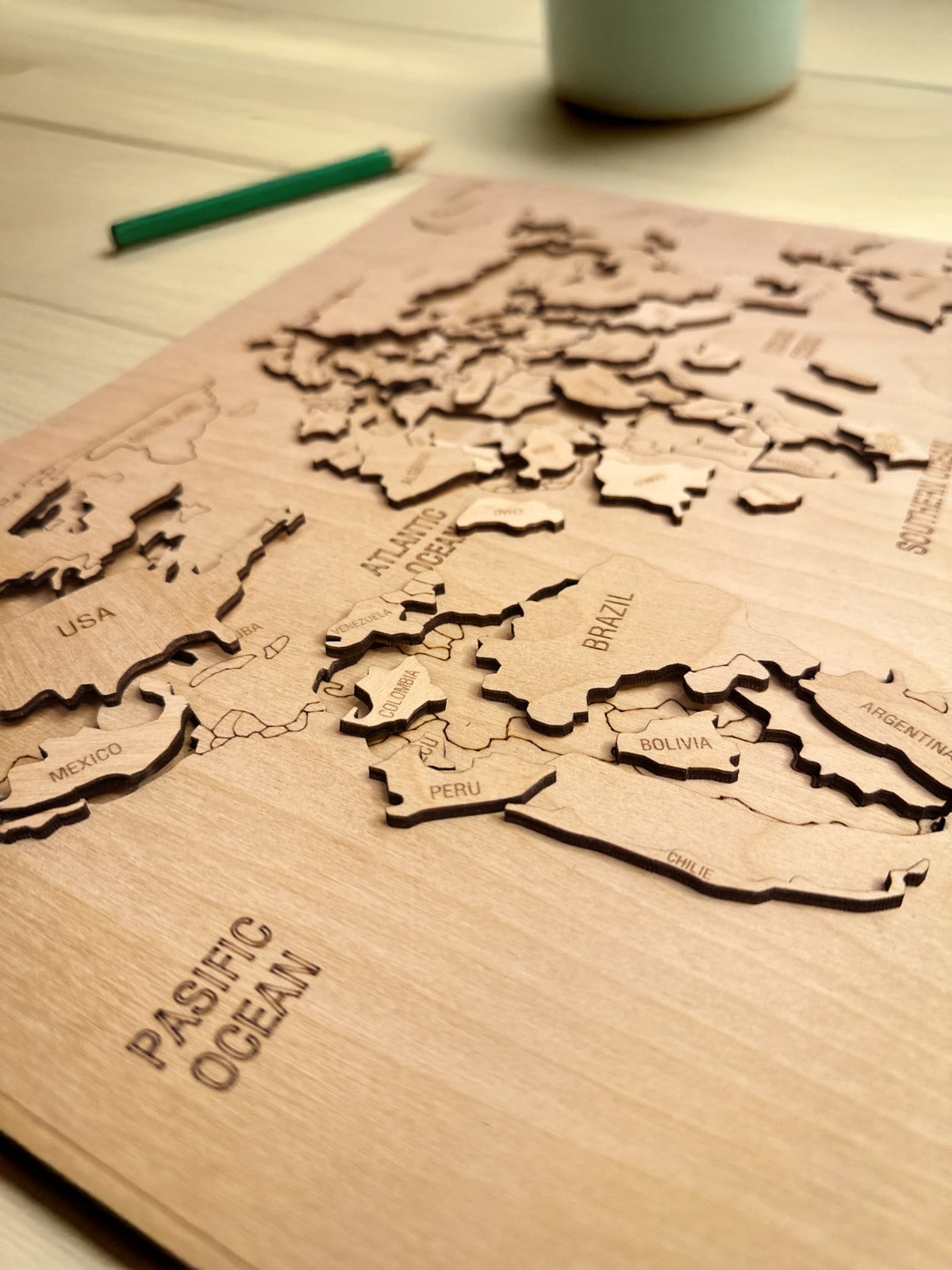 Wood World Map Puzzle